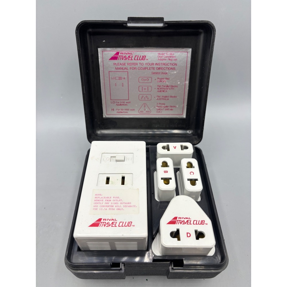 Rival Travel Club TC-661‎ Dual Converter Adaptor Plug Set International Travel